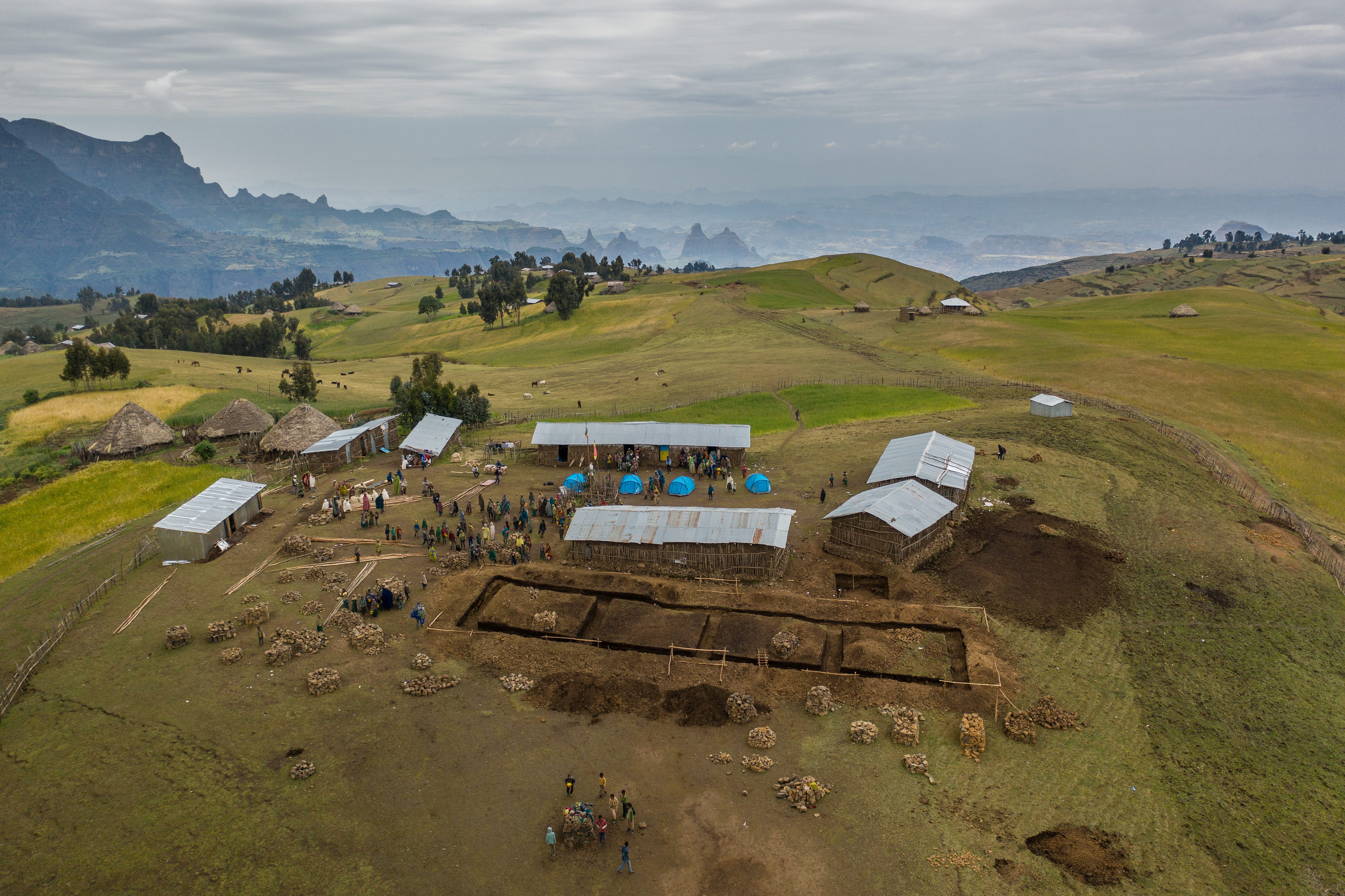 Sona, Simien Ethiopie construction école