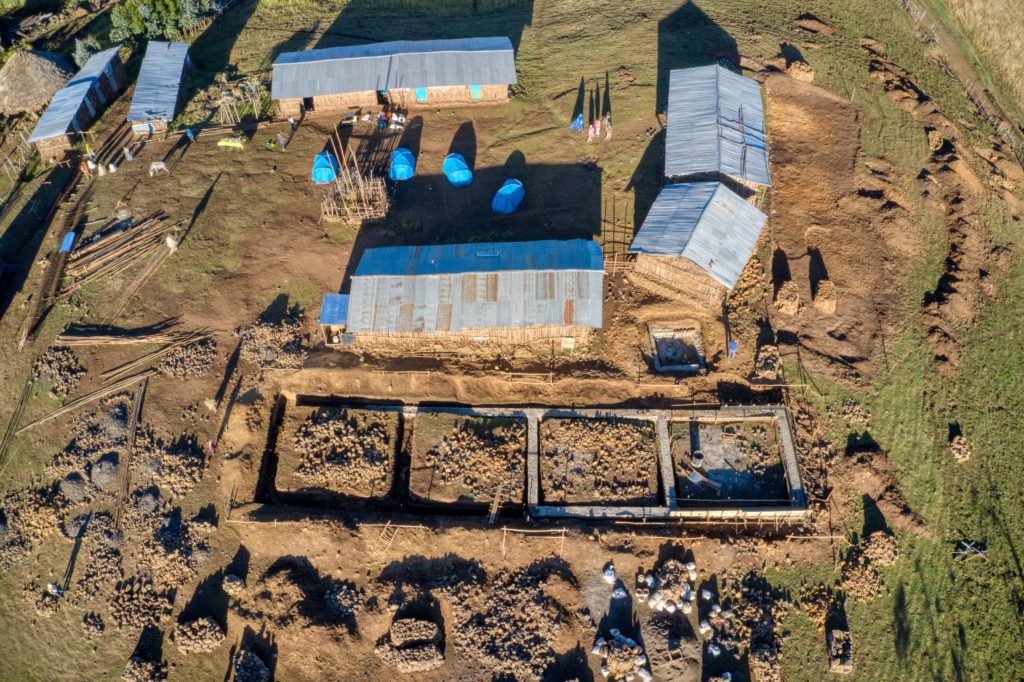 Progrès construction école, Montagnes du Simien Ethiopie